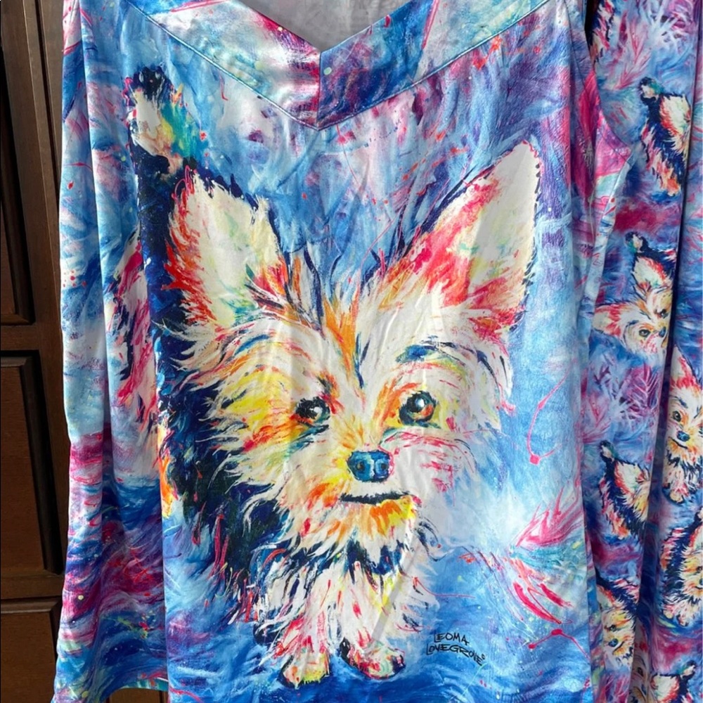 Yorkie pajamas by Leoma Lovegrove